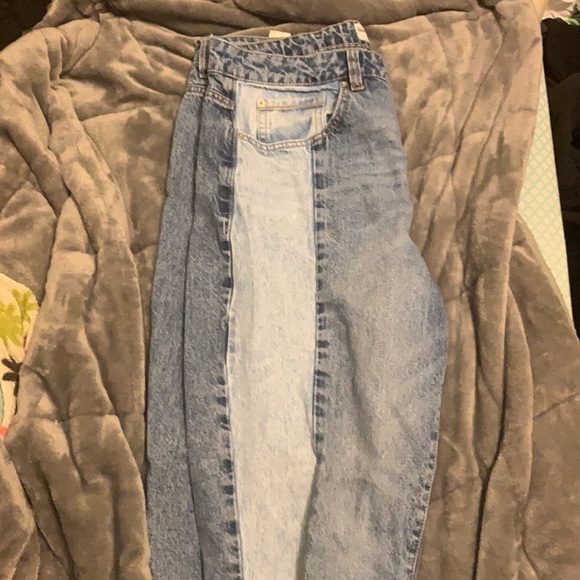 Garage Dual Tone Denim Mom Jeans - Picture 2 of 4